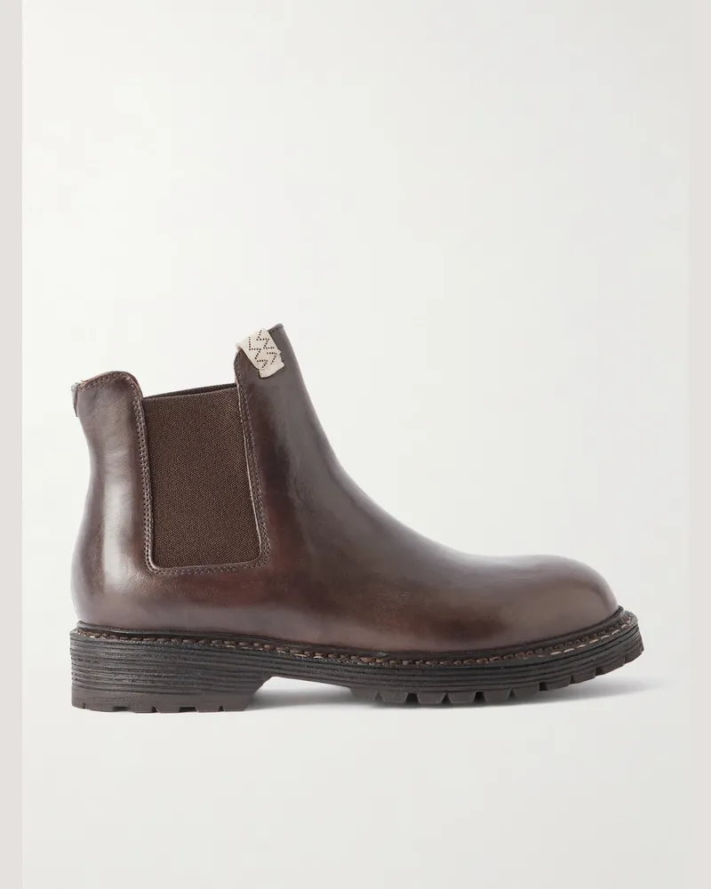 Visvim Gornergrat Mid-Folk Chelsea Boots aus Leder Braun