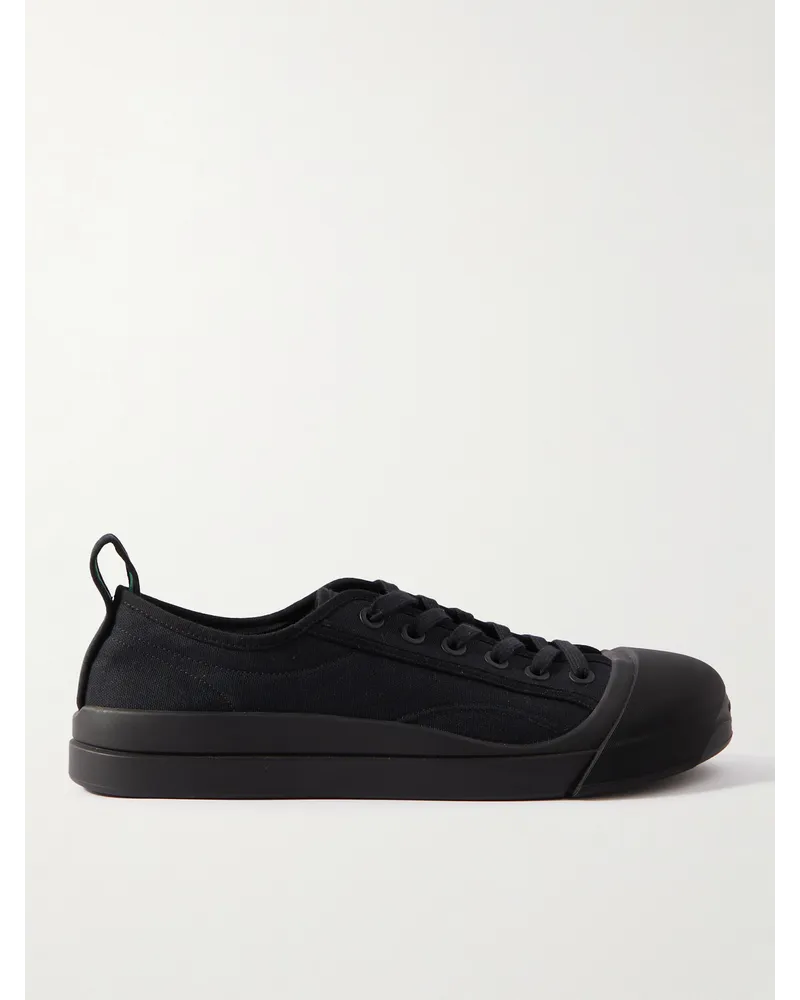 Bottega Veneta Sneakers aus Canvas mit Gummibesatz Schwarz