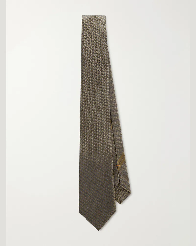 Ermenegildo Zegna 8 cm Silk-Jacquard Tie Green