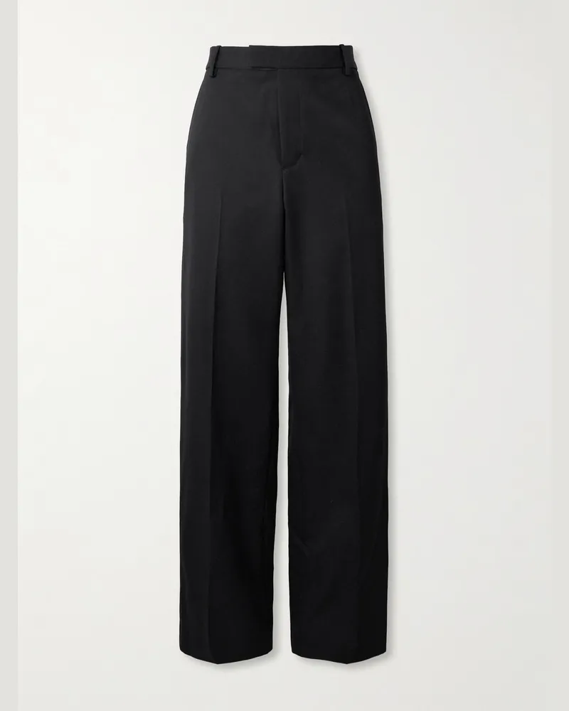 Nili Lotan Cassius weit geschnittene Hose aus Woll-Twill Schwarz
