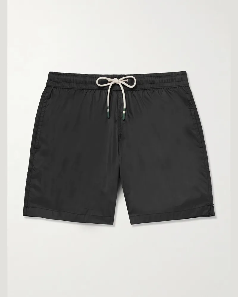 Hartford Slim-Fit Mid-Length Recycled Swim Shorts Black