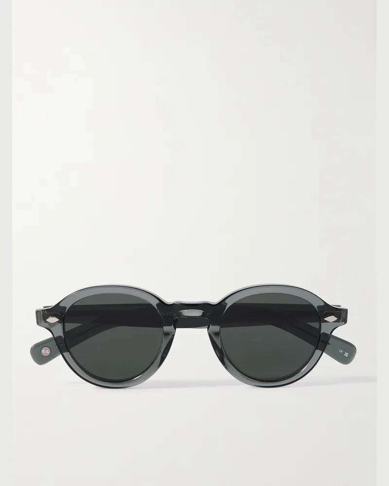 Garrett Leight Flipper Round-Frame Acetate Sunglasses Gray