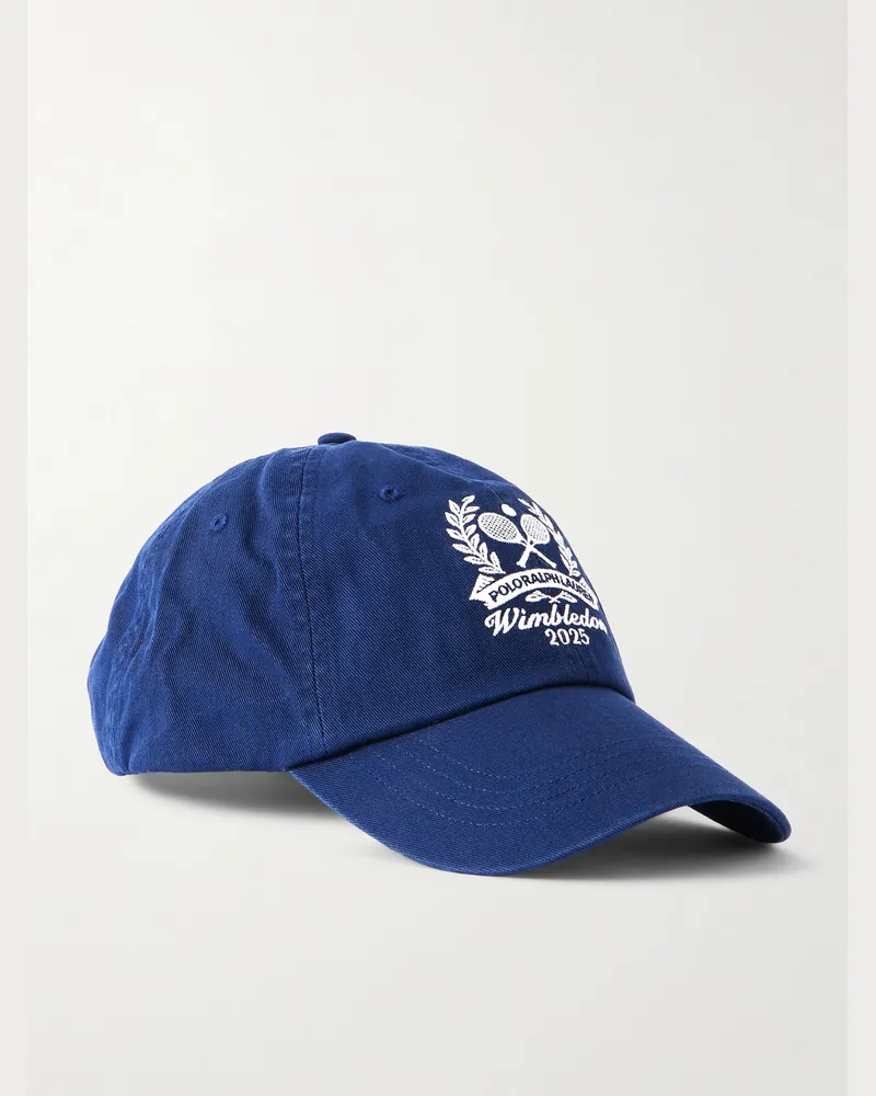 Ralph Lauren Wimbledon Baseballkappe aus Baumwoll-Twill mit Logostickerei Blau