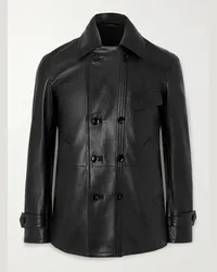 Tom Ford Peacoat aus Leder Schwarz