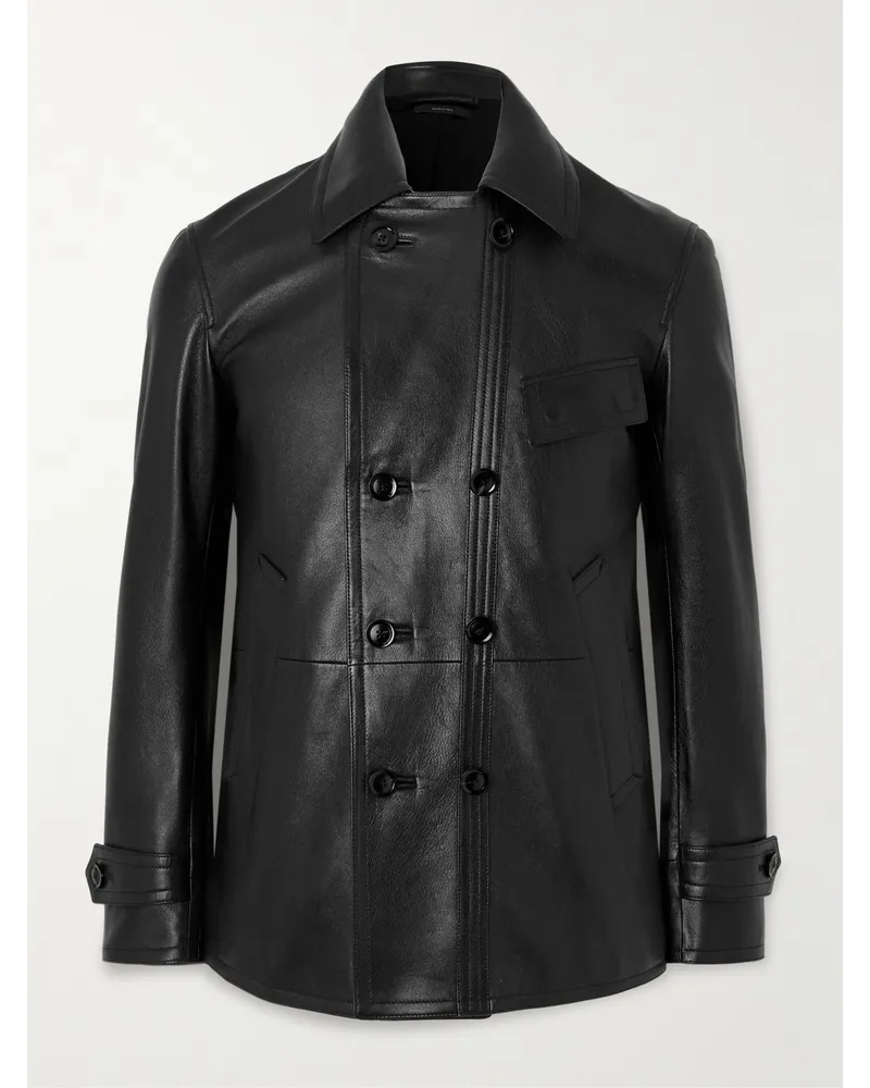 Tom Ford Peacoat aus Leder Schwarz