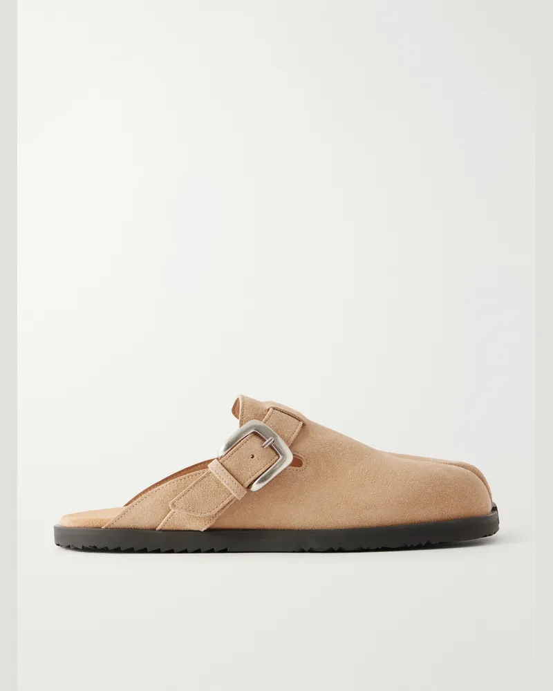 Maison Margiela Tabi Daily Split-Toe Suede Sandals Neutrals