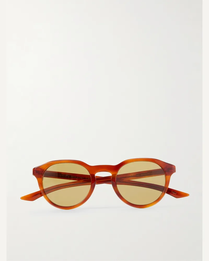 Gucci Sonnenbrille mit rundem Rahmen aus Azetat Orange