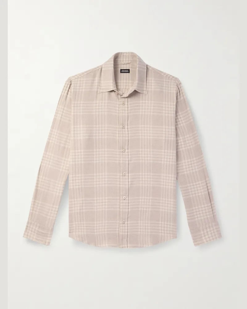 Ermenegildo Zegna Kariertes Hemd aus Baumwollflanell Neutral