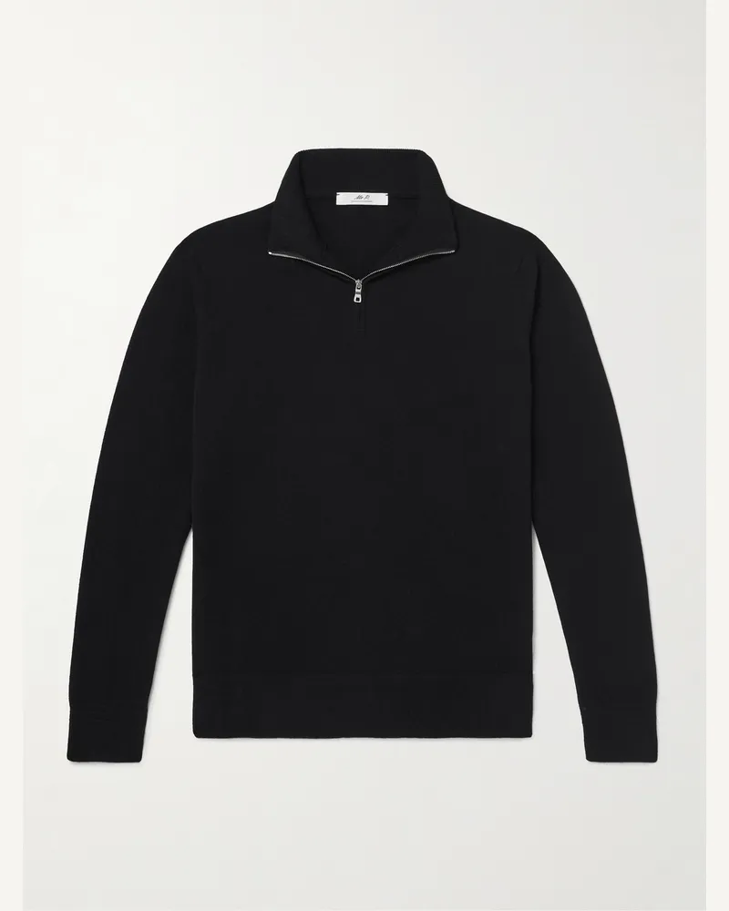 MR P. James Cashmere Half-Zip Sweater Black