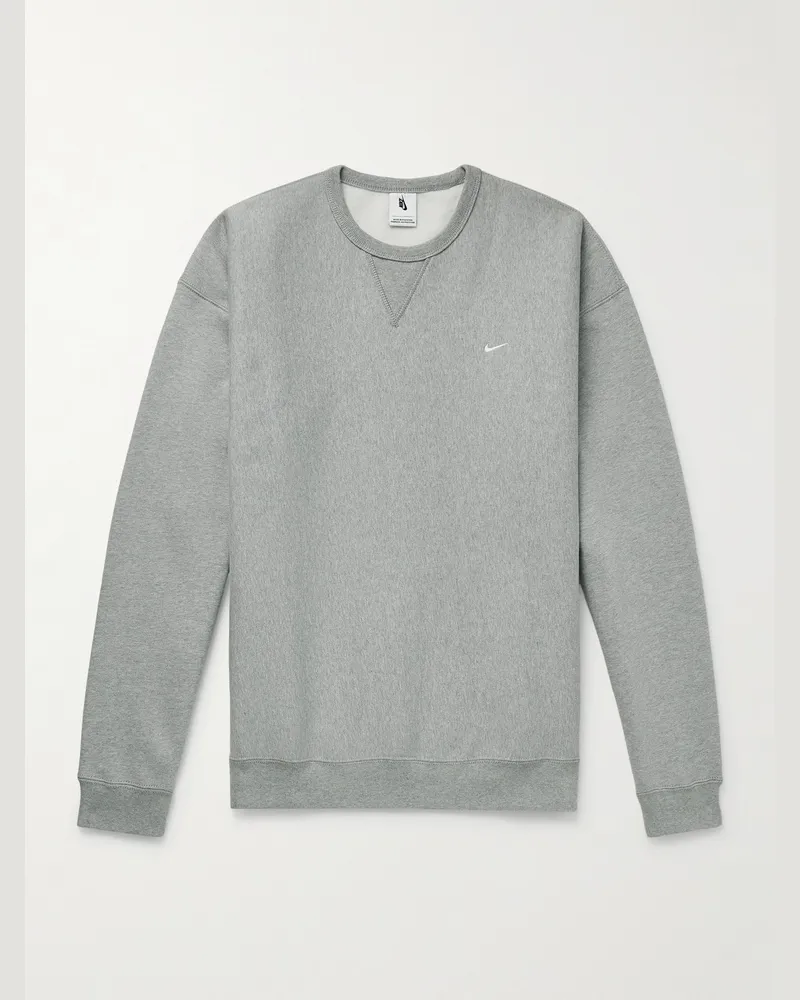 Nike Solo Swoosh Oversized-Sweatshirt aus Jersey aus einer Baumwollmischung mit Logostickerei Grau