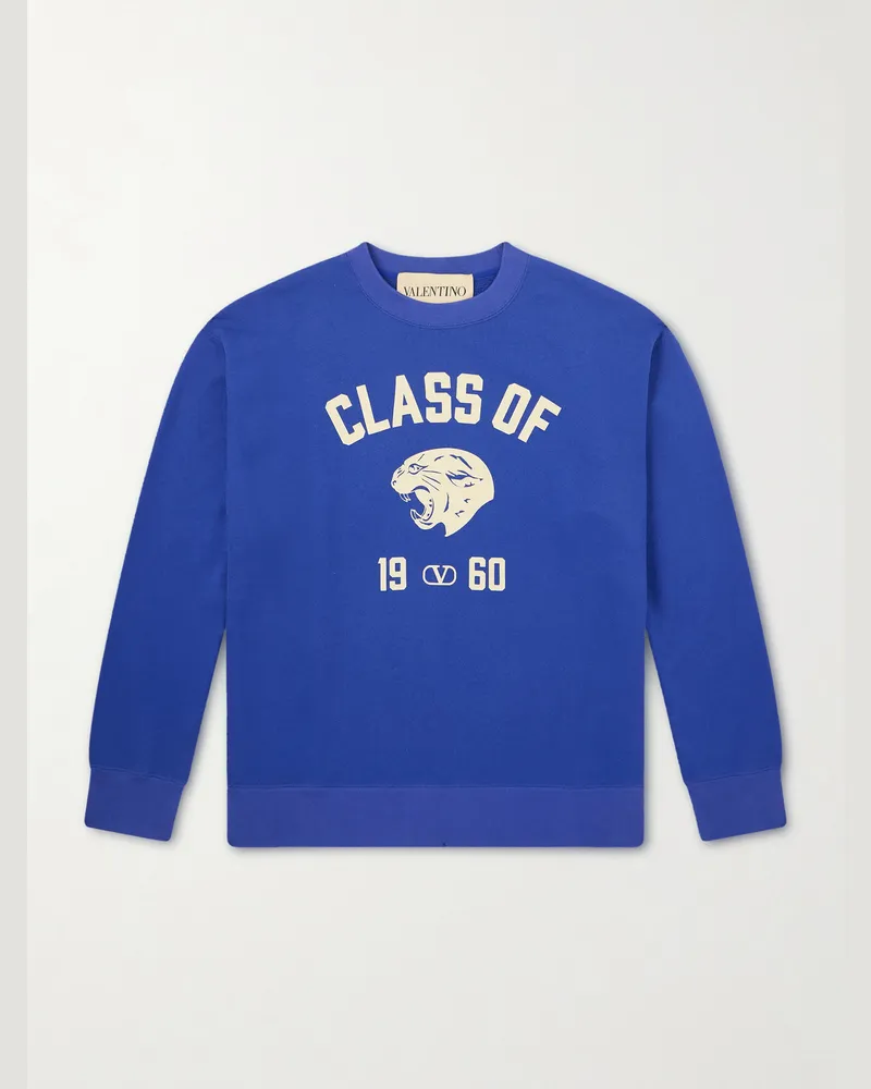 Valentino Garavani Sweatshirt aus Baumwoll-Jersey mit Logoprint Blau