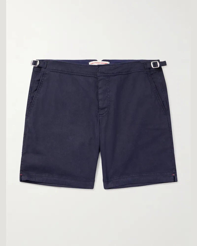 Orlebar Brown Bulldog schmal und gerade geschnittene Shorts aus einer Leinen-Lyocell-Mischung mit Stretch-Anteil Blau
