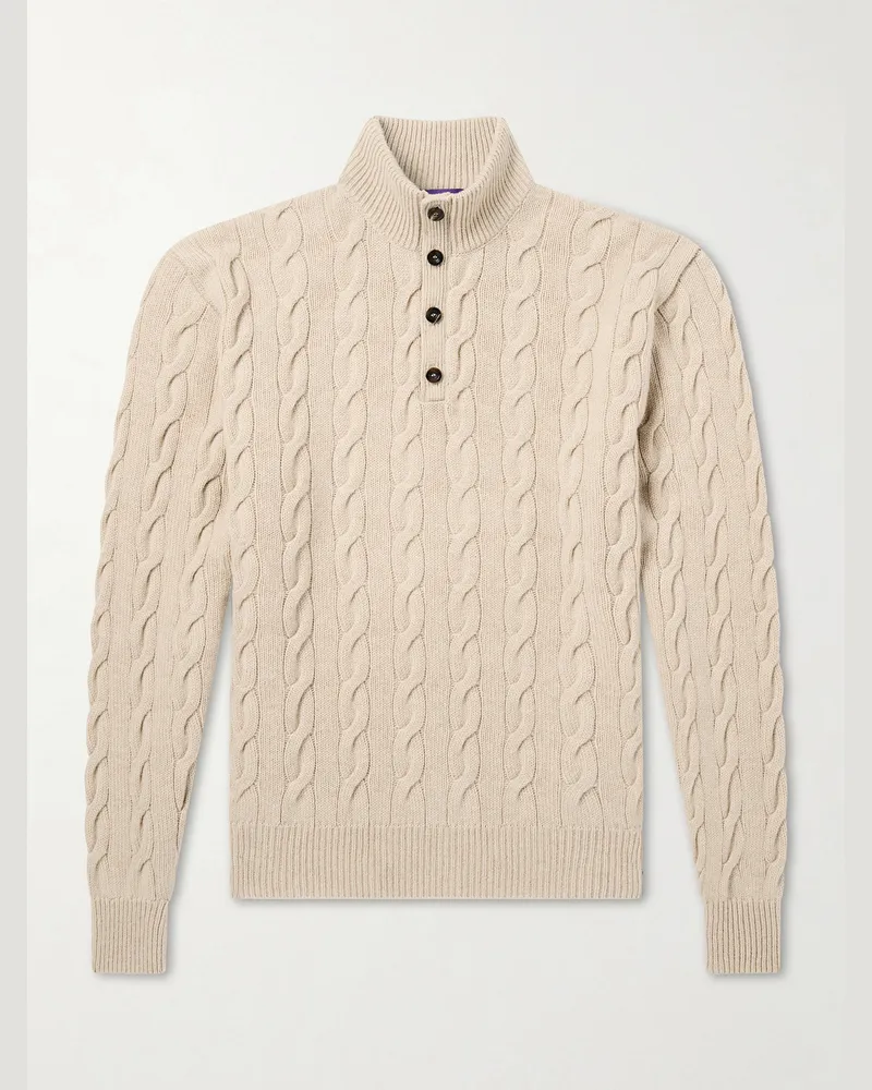 Ralph Lauren Cable-Knit Cashmere Sweater Neutrals