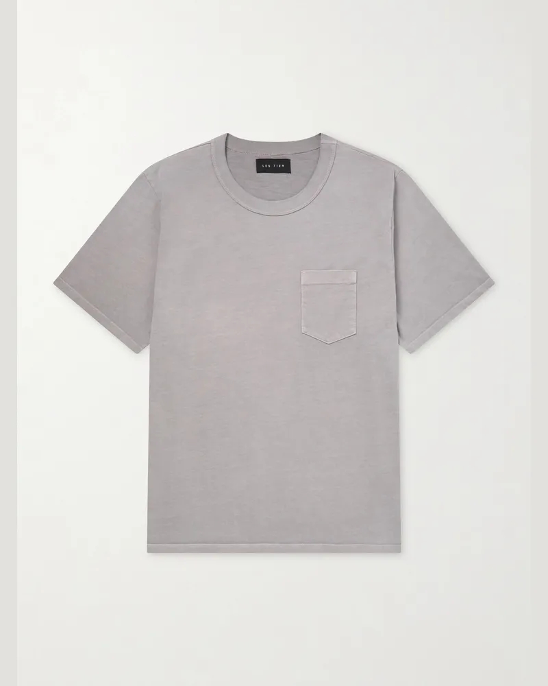 LES TIEN Cotton-Jersey T-Shirt Gray