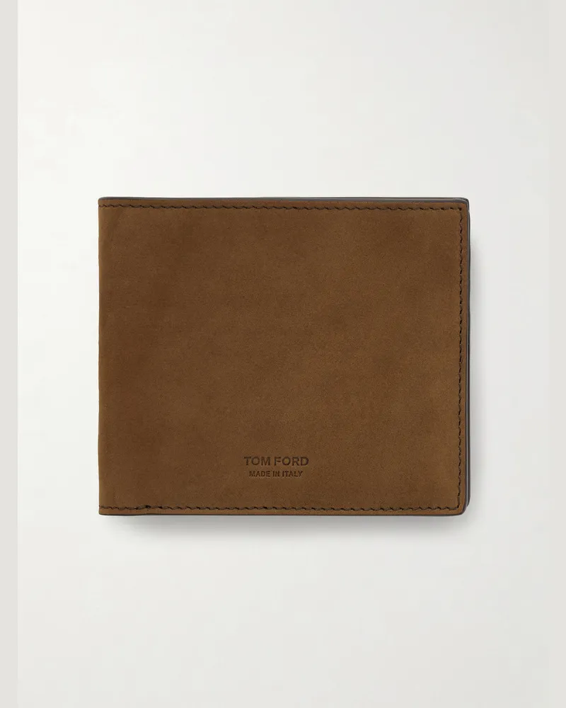 Tom Ford Nubuck Billfold Wallet Brown