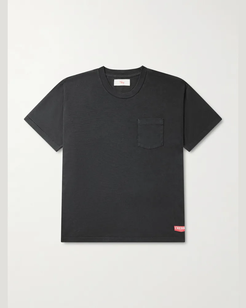 Cherry Los Angeles T-Shirt aus Baumwoll-Jersey mit Logoprint Schwarz