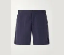 Bulldog Straight-Leg Mid-Length Piped Swim Shorts