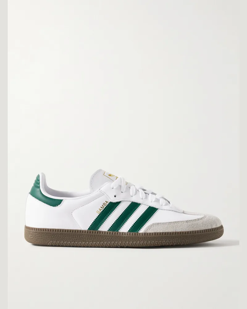 adidas Samba OG Sneakers aus Leder mit Velourslederbesatz Weiß