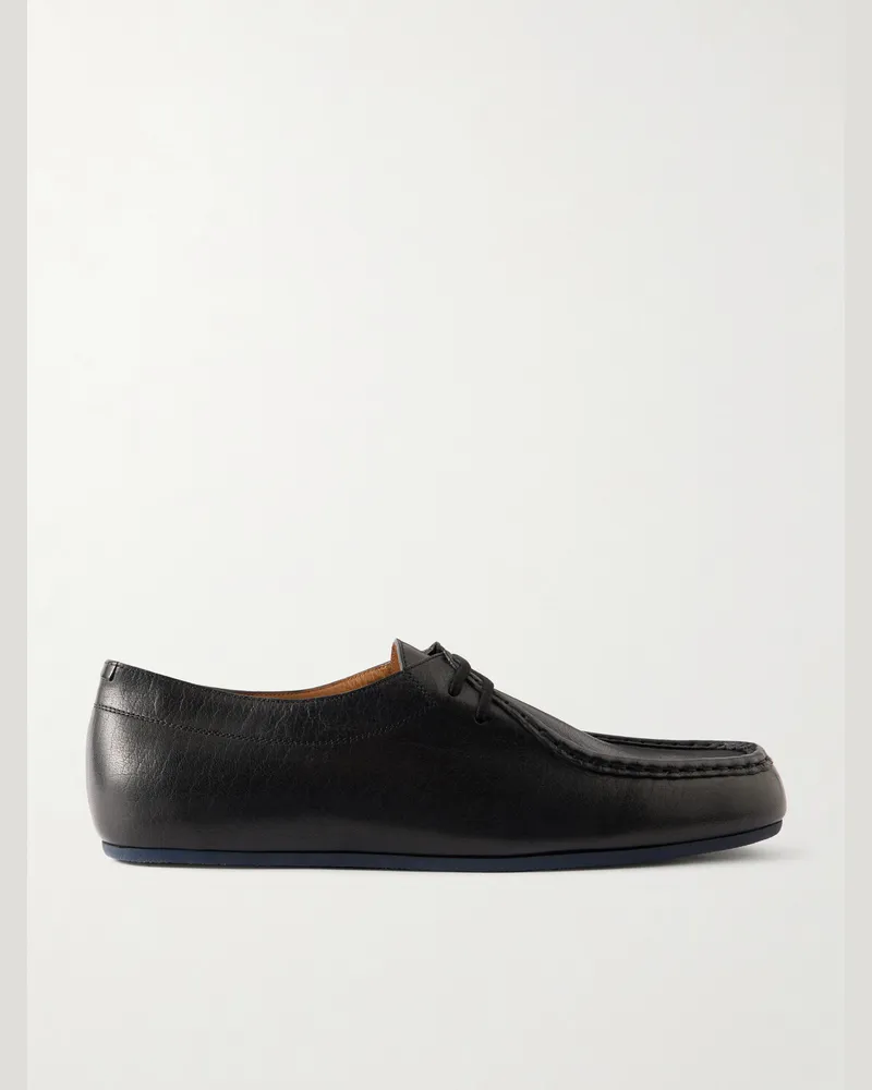 Jil Sander Leather Derby Shoes Black
