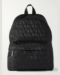 Valentino Garavani Rucksack aus Shell mit Jacquard-Logomuster Schwarz