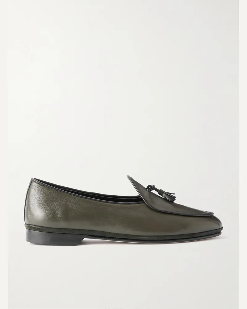 Rubinacci Marphy Tasselled Leather Loafers Green