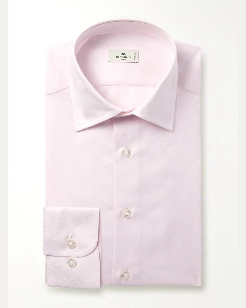 Etro Roma Hemd aus Baumwoll-Jacquard Pink