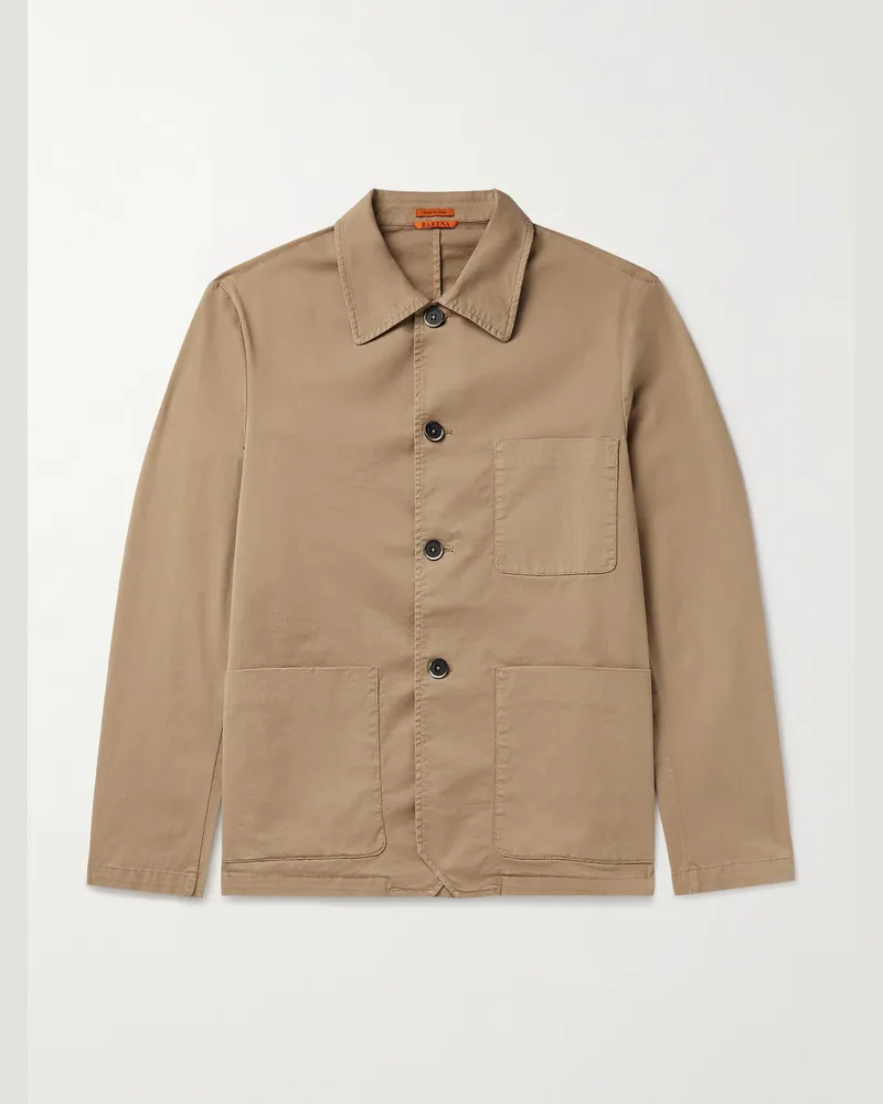 BARENA Visal Hemdjacke aus Twill aus einer Baumwollmischung Neutral