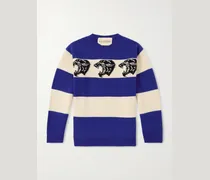 Striped Jacquard-Knit Wool Sweater