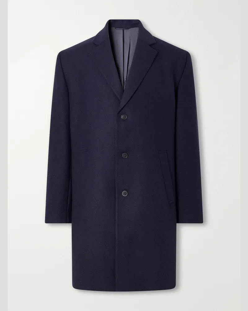 Portuguese Flannel Wool-Twill Coat Blue