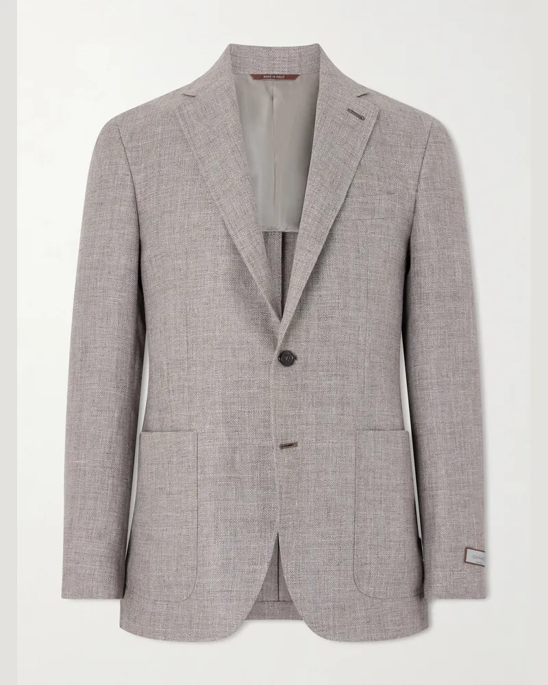 Canali Kei Linen and Wool-Blend Blazer Neutrals