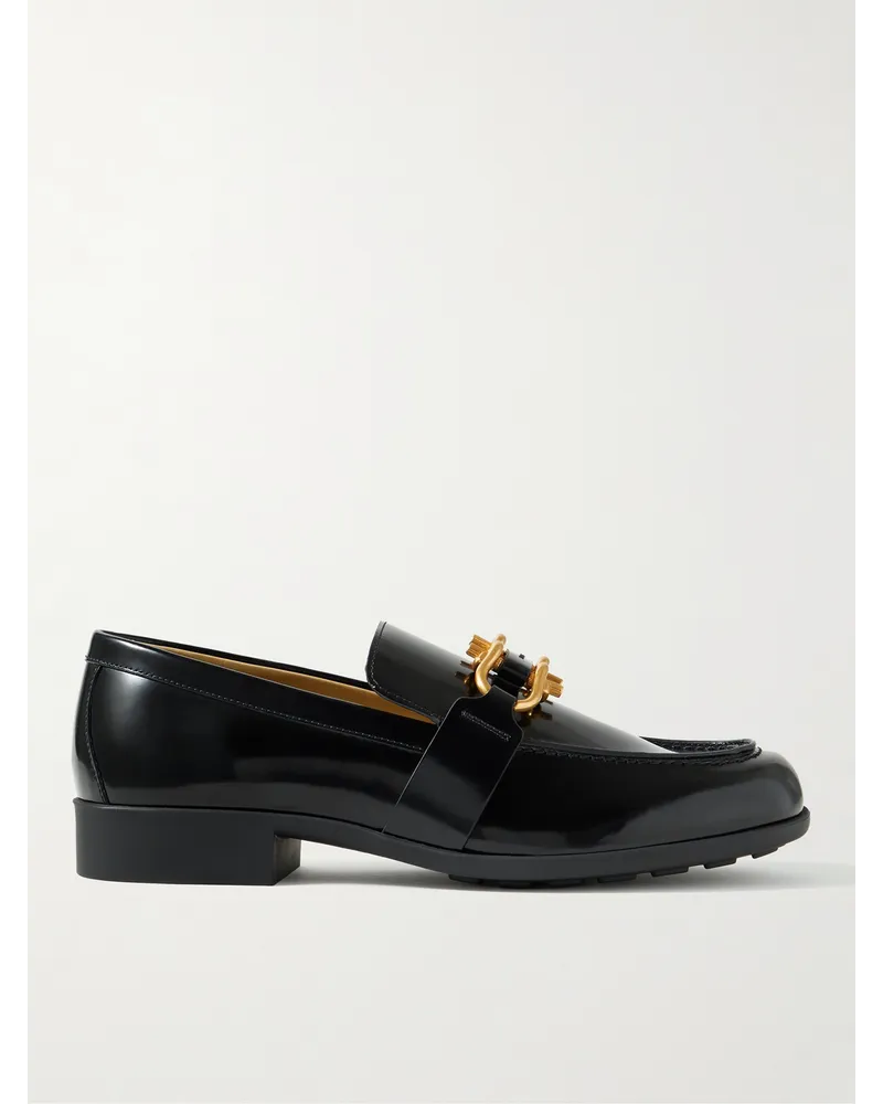 Bottega Veneta Monsieur Loafers aus Lackleder mit Verzierung Schwarz