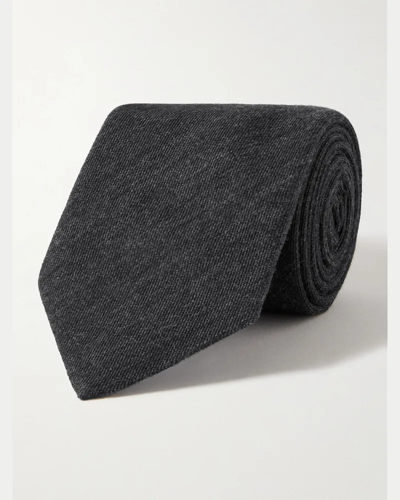 MR P. Krawatte aus Twill aus einer Woll-Seidenmischung, 8 cm Grau