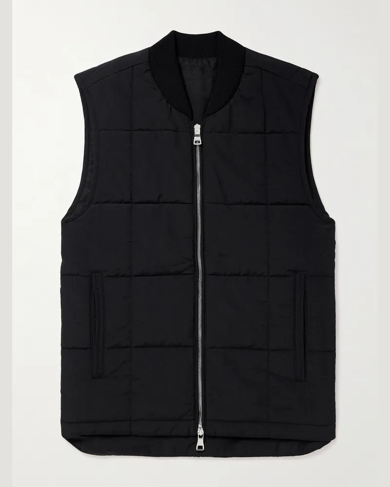 MR P. Quilted Shell Gilet Black