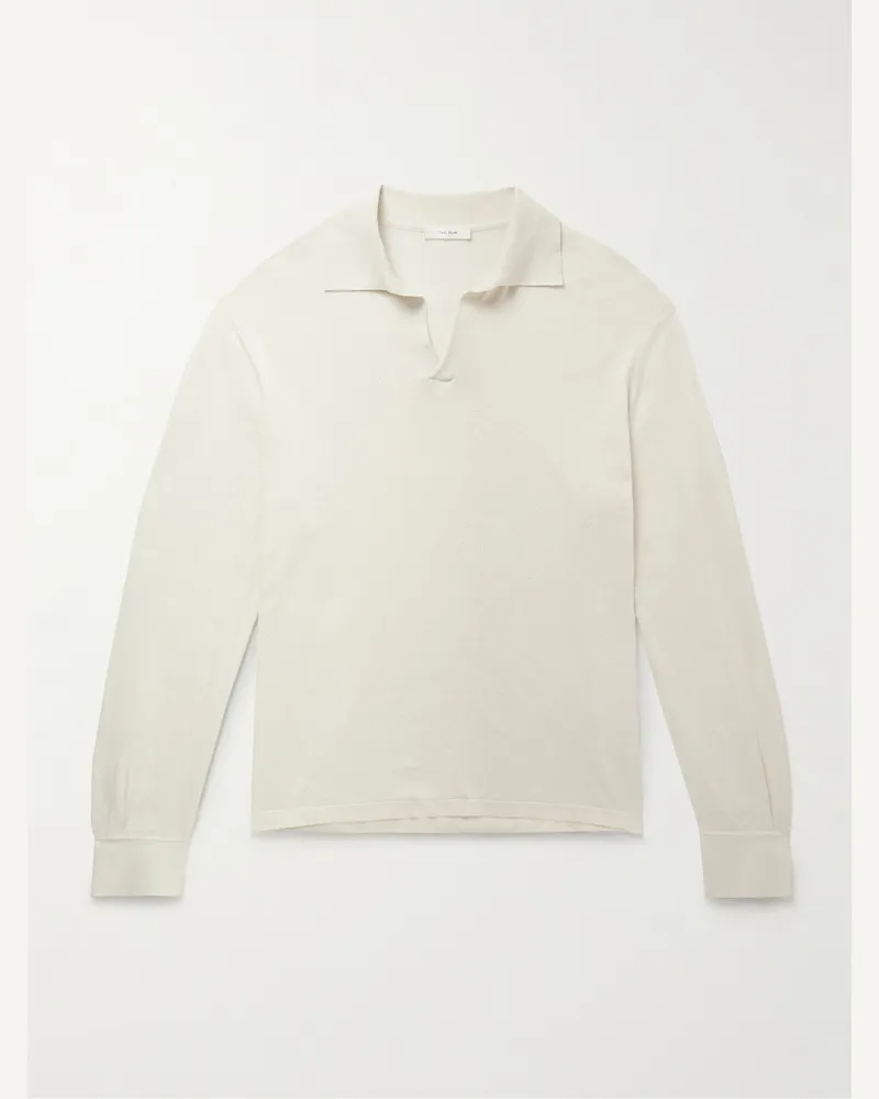 The Row Stafford Pullover aus Seiden-Jersey mit Polokragen Neutral