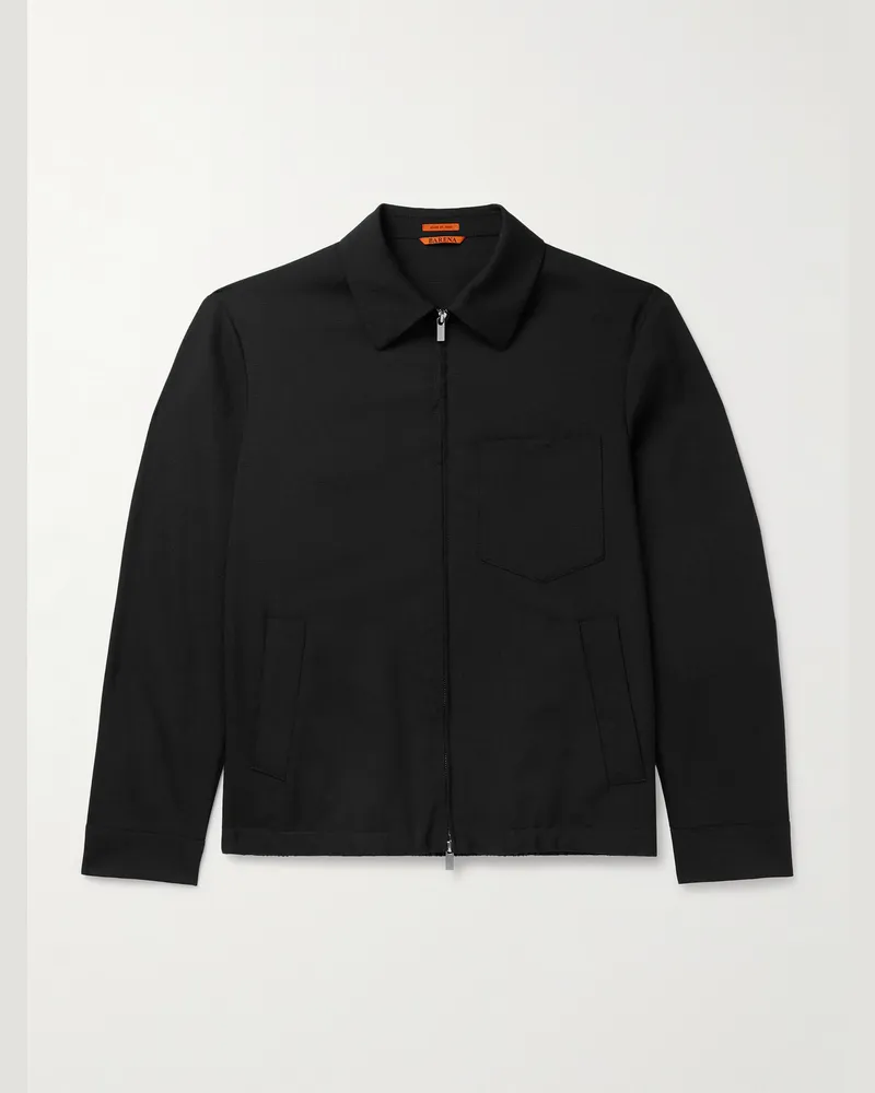 BARENA Zaleto Jacke aus Schurwoll-Ripstop Schwarz