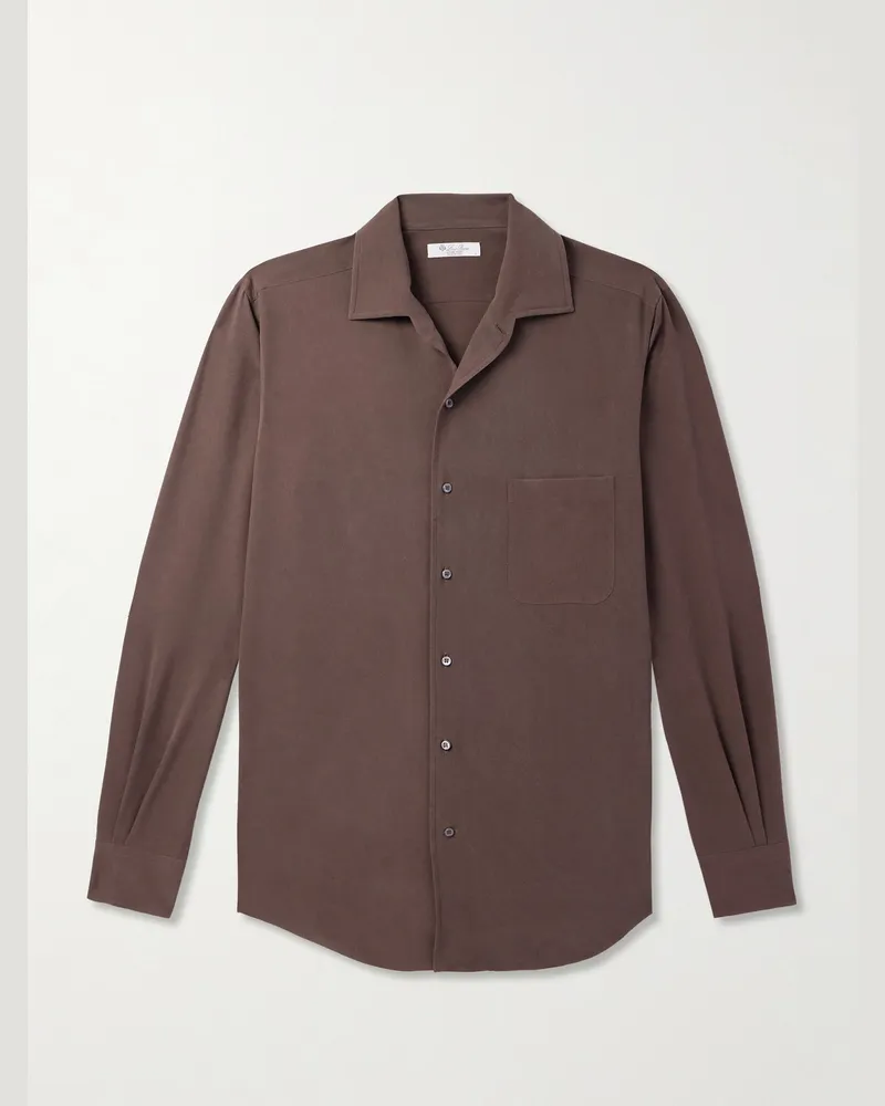Loro Piana André Hemd aus Seide Braun