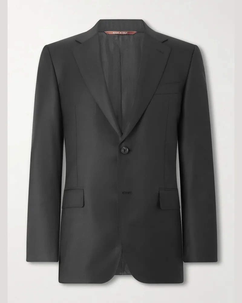 Canali Super 150s Wool Suit Jacket Black