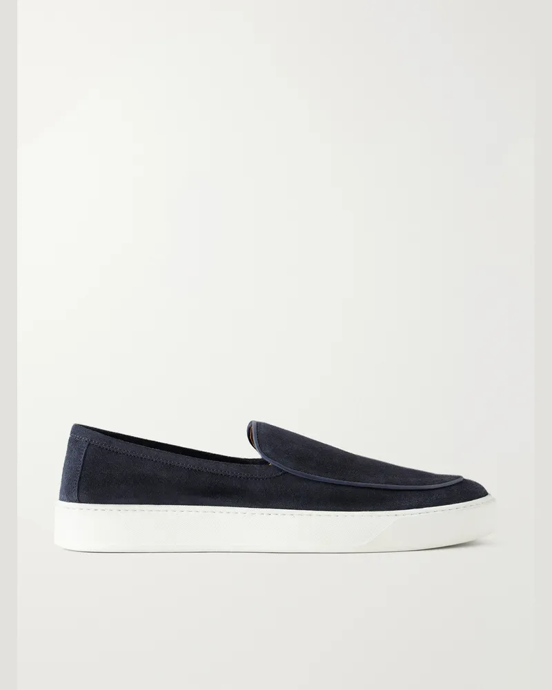 Frescobol Carioca Vela Suede Loafers Blue