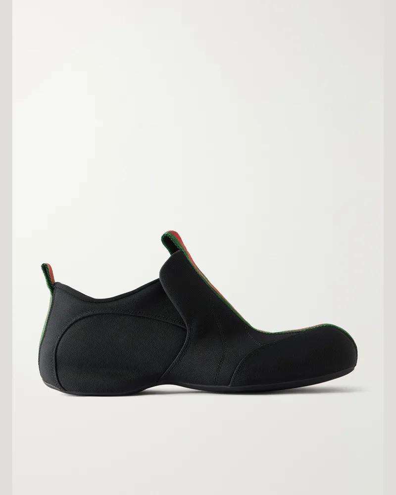 Gucci Drip Web-Trimmed Canvas Sneakers Black