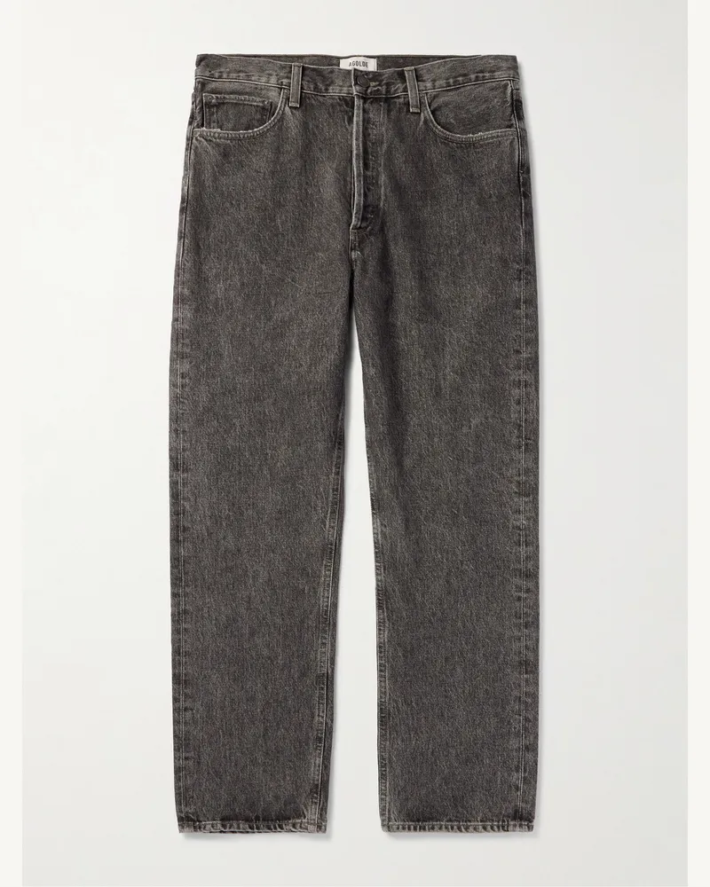 AGOLDE 90's Straight-Leg Distressed Jeans Gray