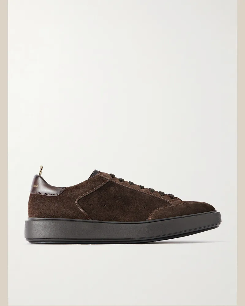Officine Creative Italia Sequel 001 Lace-Up Suede Sneakers Brown