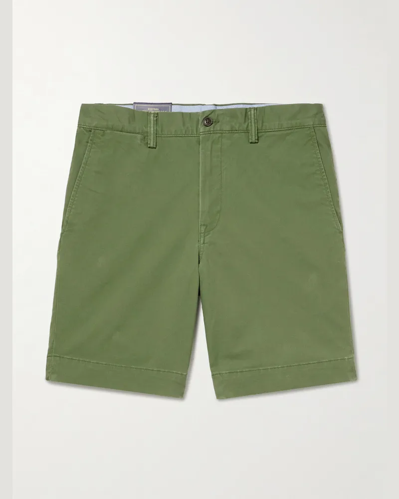 Ralph Lauren Bedford Straight-Leg Cotton Oxford Shorts Green