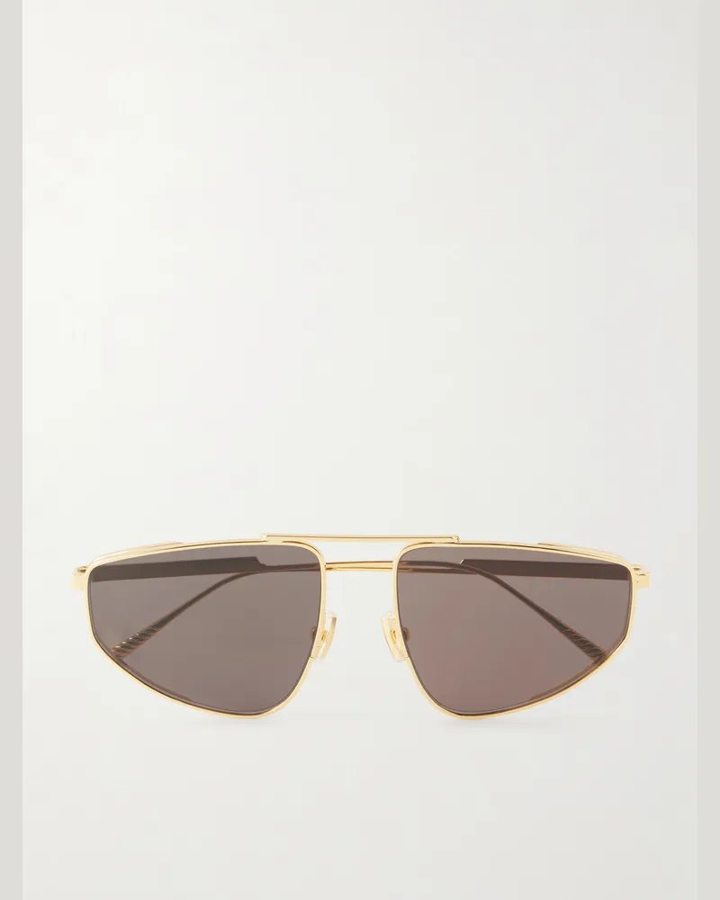 Bottega Veneta Light Ribbon Aviator-Style Gold-Tone Sunglasses Gold