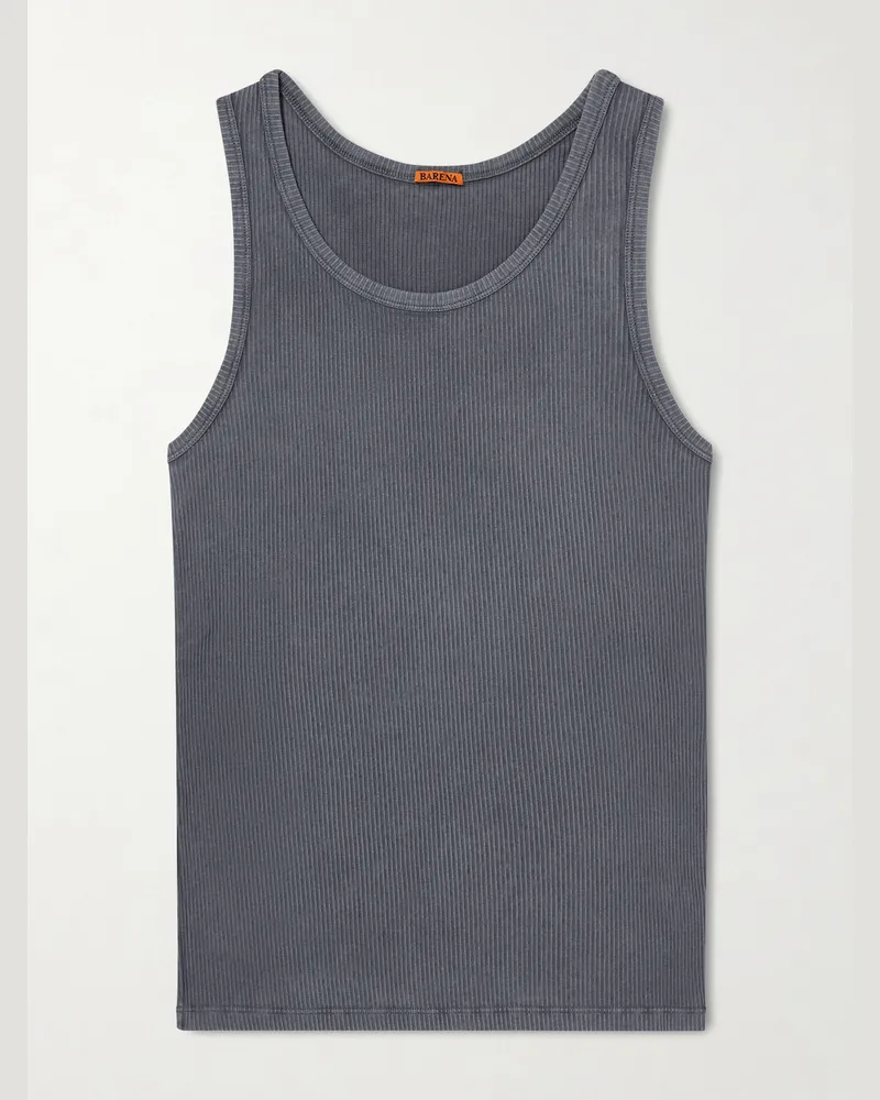 BARENA Tanktop aus geripptem Jersey aus einer Baumwollmischung Grau
