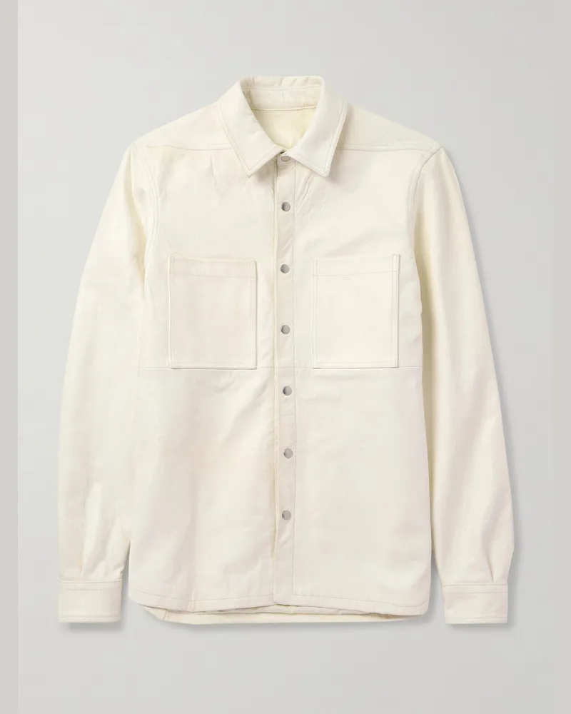 Rick Owens Hemdjacke aus Leder Neutral