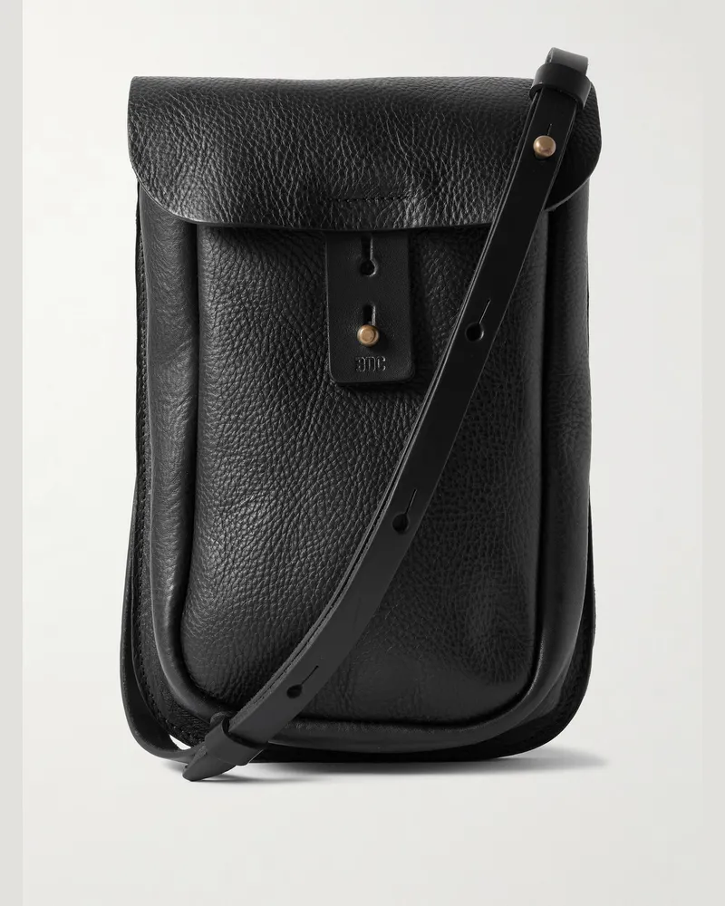 Bleu de Chauffe Cartel Cartouchière Full-Grain Leather Messenger Bag Black