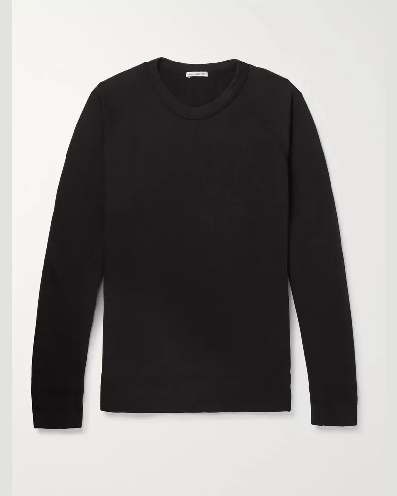 James Perse Loopback Supima Cotton-Jersey Sweatshirt Black