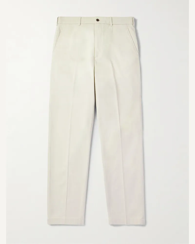 Dunhill Gerade geschnittene Chino aus Stretch-Baumwoll-Twill Grau