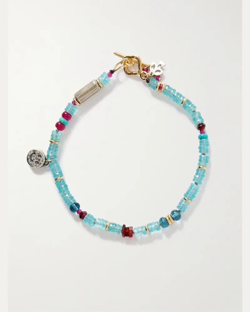 Peyote Bird Daytrip Gold-Plated and Sterling Silver Multi-Stone Beaded Bracelet Blue