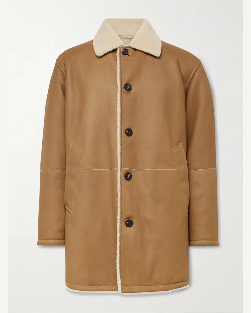 Loro Piana Alberto Shearling Coat Brown